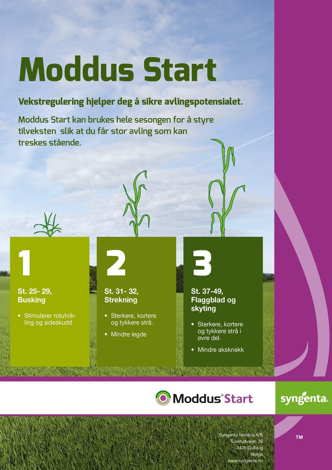 Annonse, Moddus Start - vekstregulering hjelper deg å sikre avlingspotensialet.