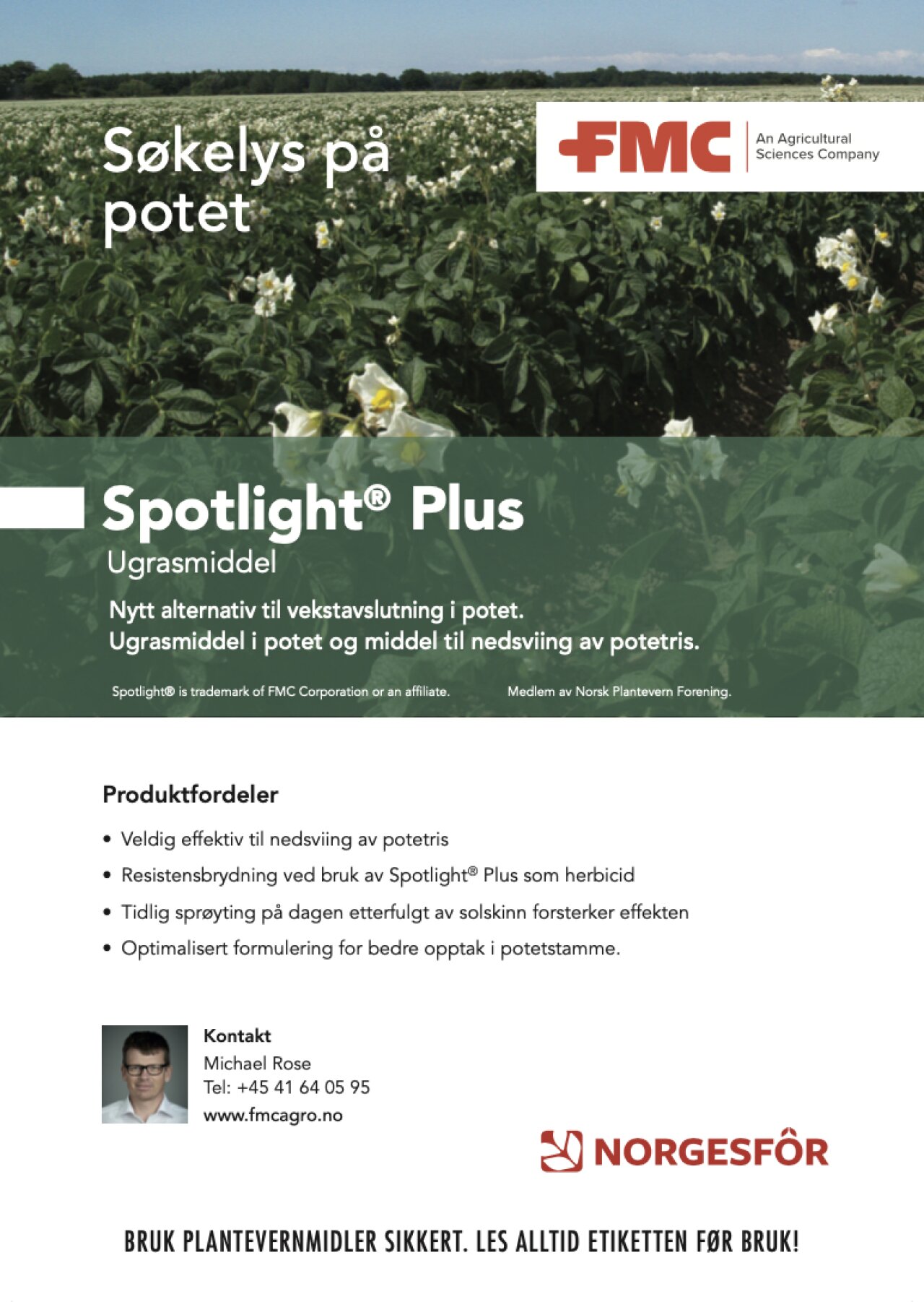 Spotlight plus - Nytt alternativ til vekstavslutning i potet.